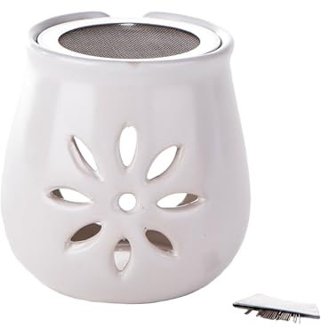 NKlaus Räucherstövchen Blume aus Ton mit Sieb Räuchergefäß räucherschale räucherstövchen eihrauchbrenner mit sieb räucherstövchen mit sieb 8,5x8cm 15812