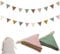 BURGEON 2 Stück Wimpelkette Kinderzimmer, Stoff Mit Jutesäckchen, Babyzimmer Deko Für Mädchen & Jungen, Musselin Baumwolle Für Hausbett, Babybett, Wanddeko Geschenk, 2.6M