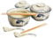 Ceraozmus Ensemble de bols Ramen en céramique 800 ml avec couvercle, cuillère et baguettes, grands bols à soupe japonais vintage bol de nouilles instantanées vaisselle asiatique (Poisson*2)