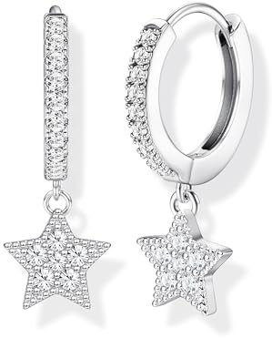 MILACOLATO Creolen Anhänger Ohrringe Gold für Damen Creolen Silber 18K Vergoldete Klein Kleine Hypoallergen Mittelgroß Herz Stern Chirurgenstahl Damenohrringe Ohrringe Damen Nickelfrei Schmuck Damen