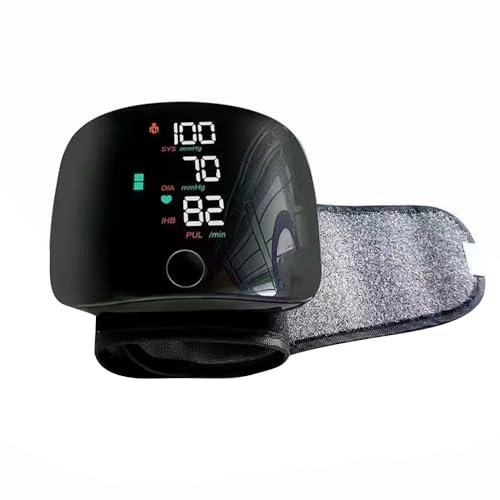 Hojalis Wrist Blood Pressure Monitors, Automatic Blood Pressure Monitor with LED Touch Screen, Adjustable Wrist Blood Pressure Cuff, Rechargeable Wrist BP Monitor with 99x2 Reading Memory(Black)