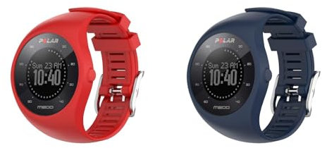 2 Stück Silikon Textur Armband Kompatibel mit Polar M200, Wasserdicht Weiche Ersatzriemen, Weiches Ersatzarmband Sportarmband für Outdoor Fitness Sport Herren Damen, A-Rot/Dunkelblau