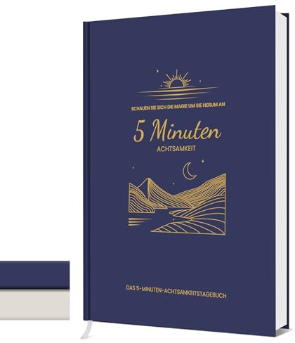 Fosdaling 5-Minuten Tagebuch für Erwachsene: Journal Buch|Dankbarkeitstagebuch zum Ausfüllen DIN A5 Hardcover für mehr Dankbarkeit, Selbstliebe & Achtsamkeit
