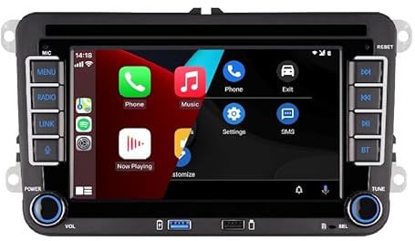 Aphrfamma Autoradio Bluetooth Bildschirm für VW Golf 5 6 Polo T5 Passat Touran Sitz mit FM/AM, Apple Carplay, Android Auto, SWC, Mirror Link, 2 Din Dab Autoradio Touch Display