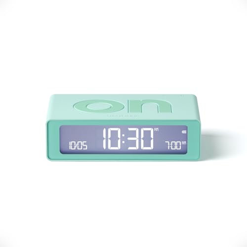 Lexon Flip Mini Reisewecker, digitaler LED-Wecker mit On/Off-Funktion, Einstellbarer Helligkeit, wiederaufladbar und berührungsempfindlich, ideal als Nachttisch-Wecker - Münze