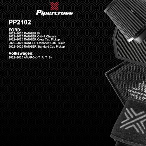 Pipercross Performance Panel Filter for Ford & VW, PP2102 | Increases Airflow by Up to 40%, Improved Fuel Economy, Eco-Friendly, Made in Britain