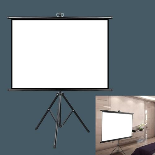 Tripod Projector Screen With Stand 50 Inch 60 Inch 72 Inch, 4:3/16:9 4K HD Projection Screen Stand Portable Screen, Adjustable Screen Height, For Movie, Home Cinema, Gaming(Noir,4:3 50in)