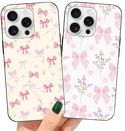 RIUGHJID 2 Piezas Funda para Apple iPhone 7 Plus/8 Plus 5,5, Negro Carcasa con Lindo Arco Dibujos Suave TPU Bumper Case Antigolpes Anti-arañazos Frauen Cover para iPhone 8 Plus