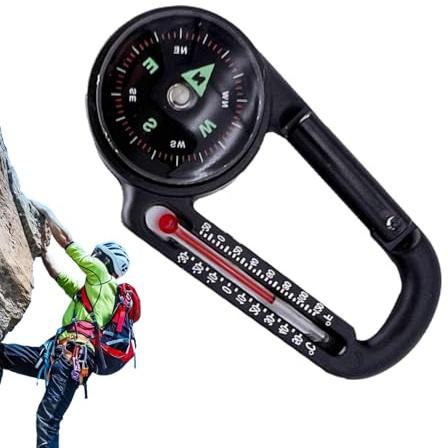 Carabiner Compass – Adressgerät zum Clip, kompakte Navigation | Robustes Outdoor-Reise-Gadget | Schlüsselanhänger für Wandern, Rucksackreisen, Paarvorbereitung