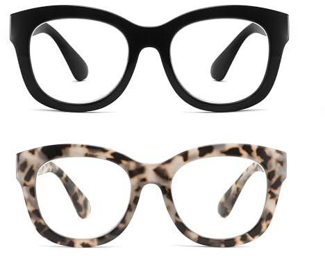 SINSPORT eyewear Lesebrille Damen Herren, übergroße Computerbrille, Anti-Blaulicht-Brille, 2er-Pack 2.50x