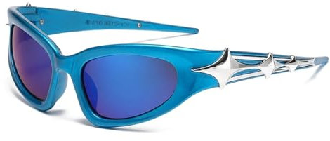 AAIXXIZAO Sonnenbrille Herren Mode Punk Sonnenbrille Für Männer Frauen Sonnenbrille Herren Vintage Sonnenbrillen Brillen Blau
