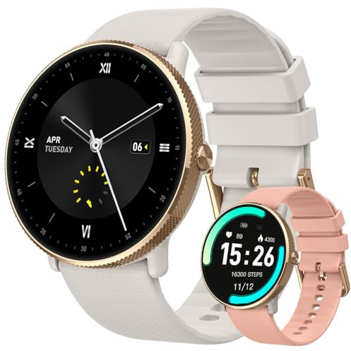 Reloj inteligente para mujer con rastreador de fitness: hacer y responder llamadas, relojes inteligentes para mujer, impermeables, digitales, para correr, teléfono Android, iPhone, Samsung, monitor de