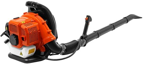 Benzin-Rückenlaubbläser, 1,25 kW 2-Takt Laubbläser als Rucksack mit 1.2-Liter-Kraftstofftank, 7000 U/min Gartenbläser Luftkühlung für Blatt, Staub, Sand, Schnee