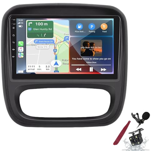 Autoradio Android 2G 64G aggiornabile a Android 15 per V-auxhall Vivaro 2014-2019, per O-pel Trafic 2014-2019, schermo touch da 9 pollici, ricevitore radio 2 Din con Carplay e Android Auto,K6 pro