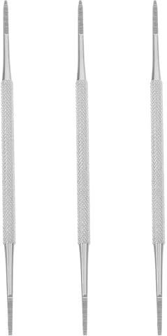 Cuillère à Cuticules pour Ongles en Acier Inoxydable, Lot de 3 | Poussoir à Ongles Cuticules, Tête Lisse Double Face, Portable, pour Usage DIY et Salon