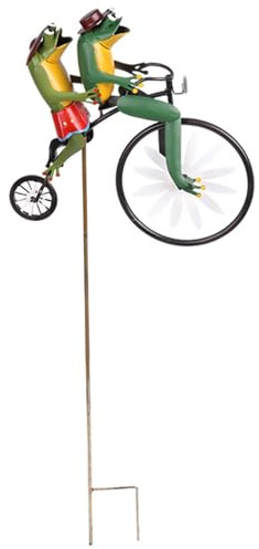 Windspiele für den Garten, Vintage-Fahrrad, Windspiel aus Metall, Frösche auf einem Fahrrad, Windmühle, Gartendekoration, 3D-Tier auf dem, Skulpturen für Hof, Rasen, Dekoration, Metallkunst