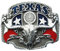Jean's Friend New Pewter Longhorn State Enamel Belt Buckle Gürtelschnallen US Stock