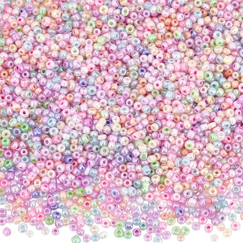 PH PandaHall Lot de 2000pcs/ Boite Perles Rondes en Verre, Colorees, 3mm, Trou: 1mm
