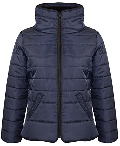 A2Z 4 Kids Girls Jacket Stylish Padded Warm Puffer Bubble - Puffer Natasha Jacket Navy 5-6
