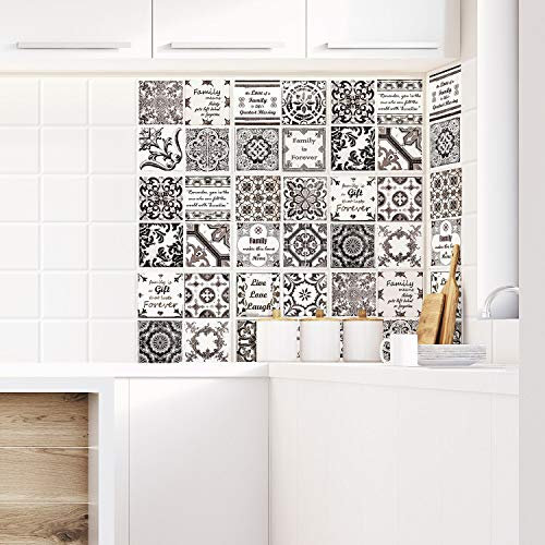 Wall Stickers Removable Self-Adhesive Decals Vinyl Home Decoration DIY Living Bedroom Kitchen Décor Wallpaper Gift Brown Peel and Stick Tiles, Tile Paint, Tile Sticker, Backsplash Tile, Splashback