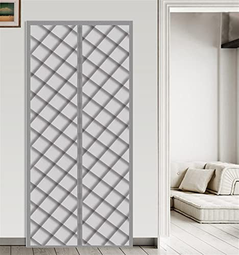 LIVEINU Wärmeschutzvorhang Magnet Thermo Türvorhang Isolier Schutz Panel-Isolierung Thermovorhang Verdunklungsgardine Wasserdicht Winddicht Geräuschisolierung für Balkontür Wohnzimmer 95x200cm Grau