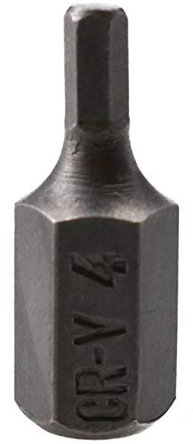 4mm Hex Allen Key Bit 30mm Length 10mm Shank Chrome Vanadium Hardened Tip