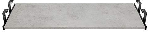 FIX&EASY Tastaturauszug mit Tastaturablage 800X400mm beton Dekor, Auszugschienen schwarz 400mm mit Einrastfunktion, Set Ablage und 27mm Auszug mit Verriegelung für Tastatur Maus Keyboard Laptop