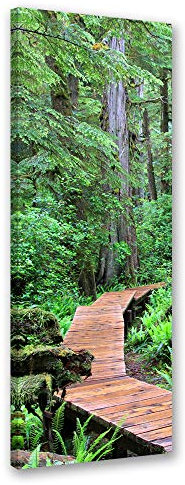 Leinwandbild XXL für Wohnzimmer Wandbild Kunst Landschaft Grün 60x150 cm