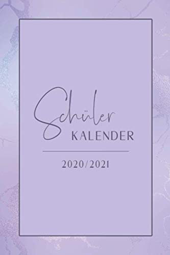 Schülerkalender • 2020/2021: Schülerplaner 2020 2021 • Juli 2020 bis Juli 2021 • Schulplaner für Schüler • 1 Woche 2 Seiten • Schulkalender mit ... Notizen • Kontaktliste • Glänzendes Marmor