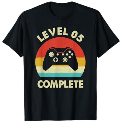 Level 5th Complete - Retro 5 Year Wedding Anniversary Gift T-Shirt
