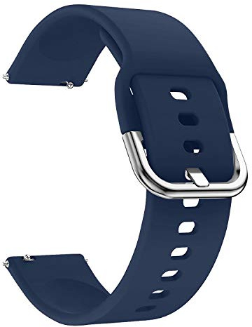 EWENYS Correa de repuesto para deportiva silicona suave de smartwatch, Compatible con Samsung Galaxy Watch Active 2 40mm 44mm / Garmin vivoactive 3 / Amazfit GTS GTR 42mm (20mm, Gris)