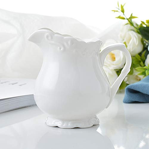 XXXXW Cruche à Lait Creamer Pitcher avec poignée for la Cuisine Saucière, Fine Porcelaine Blanche, Pot à Lait, Pourer, Cruche Cruche Pot à Lait Saucière