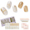 NAILOG Halbgehärtete Gel-Nagelstreifen 20pcs Lang anhaltende Nagellackstreifen, Gel-Nagelaufkleber in Salonqualität, Nail Art Wrap Kit mit glänzendem Gel-Finish,White Marble