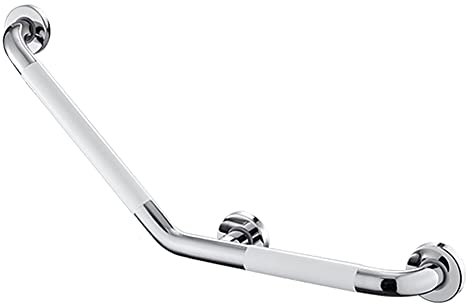 JUNZ Barre d'appui Coudee de Douche en Acier Inoxydable Inclinée à 135 ° pour Âgées et Handicapé,Poignée de Maintien de Baignoire Murale, Barre de Maintien de Sécurité pour Salle de Bain