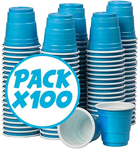 100er Pack Offiziellen Turquoise Shot Cups | Amerikanische 4cl Shots türkis | Beer Pong | Premium Shooter | Becher Plastik | Spülmaschinenfest | OriginalCup®