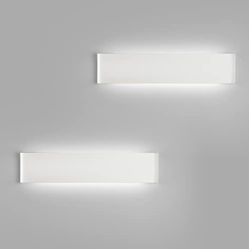 Mille Lucciole 2 Stück Wandleuchte Innen Modern LED Wandleuchte Innen 24W 41CM 2880LM Wandlampe Weiß Up Down Wandbeleuchtung Kaltweiss Wandleuchten IP44 Flurlampen für Wohnzimmer Schlafzimmer