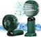 Jsdoin Mini Ventilador de Mano Portátil USB, Bolsillo de 5 Velocidades con Base, Ventilador Plegable de Escritorio para Oficina, Viajes, Negro (Verde)