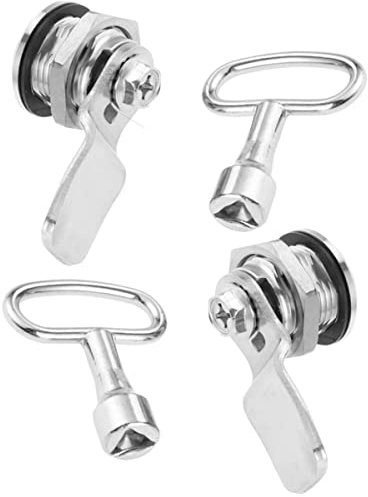 WUTUDMAI 2 Sets Electric Meter Box Latch with Triangle Socket Key, Gas Meter Lock Cam Lock with Triangle Key Zinc Alloy Multifunction Electric Cabinet Lock