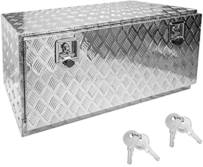 Edicapo 36 x 18 x 18 Truck Tool Box Pickup Truck Bed Toolbox Heavy Duty Aluminum Underbody Truck Box Compatible With RV Trailers Storage Organizer with Lock & Keys Silver