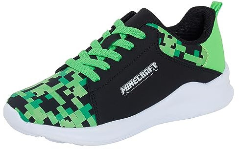 Minecraft Boys Trainers Kids Black/Green 13 UK Child