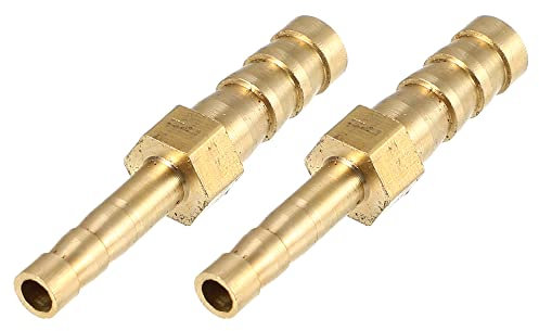 QUARKZMAN 2 pcs 6mm-4mm Droit Forme Tuyau Barbillon Laiton Tuyau Raccord Connecteur