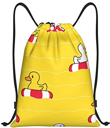 SJOAOAA Gummiente Rettungsring Schwimmen Sportausrüstung Tasche Kordelzug Tasche Wasserdicht Leicht Gym, Schwarz , S
