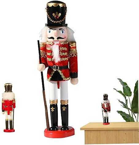 Nutcracker Christmas Decor Nutcracker Christmas Decorations 11.81 Inch Tall Nutcracker Figure Wooden Nutcracker Soldier Doll Ornaments for Kitchen Shelves Table Xmas Decor Style 3