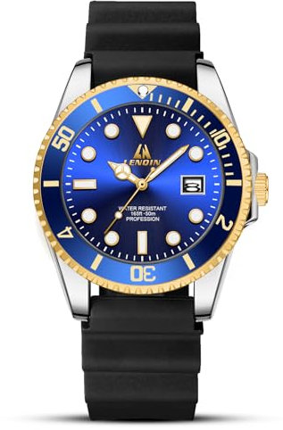 LN LENQIN Herren Uhr Edelstahl Uhren Herren wasserdichte Analog Quarz Uhr Armbanduhr Herren mit Datum Leuchtend Mode Freizeit Uhren für Männer