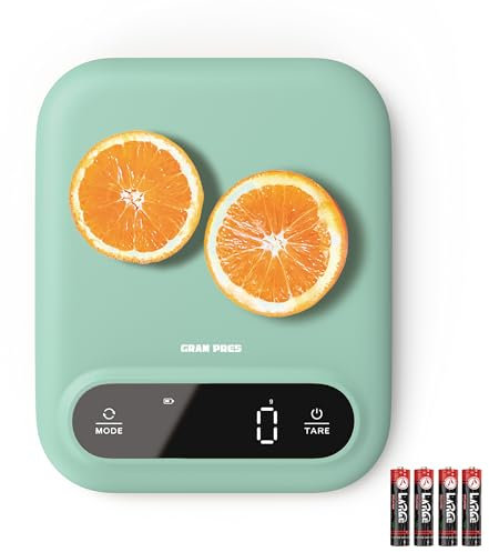 GRAM PRES Digitale Lebensmittelwaage 11lb/0.01oz, Professionelle Küchenwaage Digitales Gewicht in Gramm und Oz zum Abnehmen, Backen und Kochen, LED-Anzeige, mit Tara-Funktion