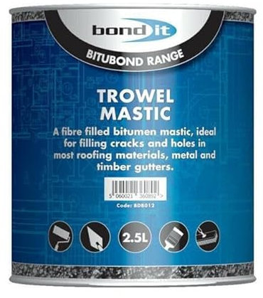 Bond It Trowel Mastic Fibre Filled Bitumen Paint Roof Repair Compound (2.5L)