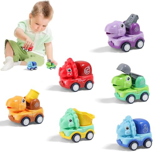 TYFYH Baby Spielzeugauto 6 Stück Kleinkind Spielzeug Auto, Baby Auto Spielzeug ab 1 2 3 Jahr Junge, Press Go Spielzeugautos ab 2 Jahre, Baby Aufziehauto, Geburtstagsgeschenke für Jungen Mädchen