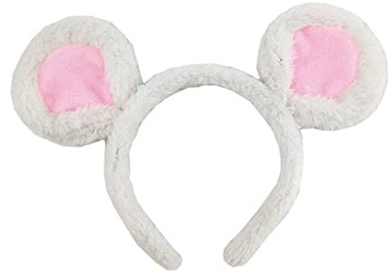 Kobeleen Soft Bear Ears Headbands Plush Mouse Ears Hair Hoop for Washing Face Cartoon Animal Hairbands Halloween Costume