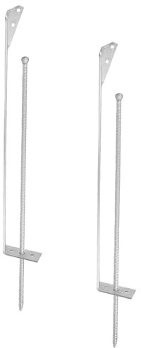 2 Sturmanker für Zäune mit Erdnagel, Gesamthöhe ca. 640 mm - feuerverzinkt