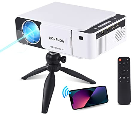2024 Upgraded Full HD 1080P Projektor, 9500 Lumen Tragbarer Filmprojektor, iPhone Projektor mit WiFi und Stativhalterung, Proyector Portatil Projektor für Outdoor Home Video Projektion